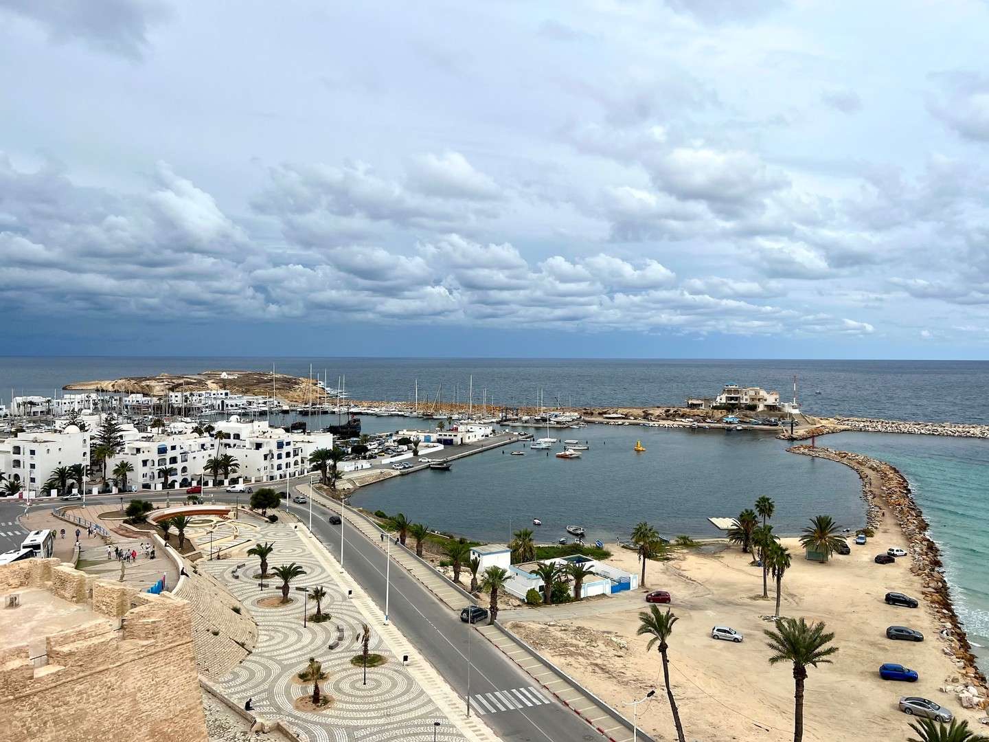 This view from the heights of the Ribat of Monastir tells a story. Once a fortress guarding the coast, this Ribat now overlooks a peaceful marina that anchors Tunisia’s maritime spirit 🇹🇳✨ ⁠
⁠
#TunisiaHeritage #Monastir #MonastirRibat #VisitTunisia