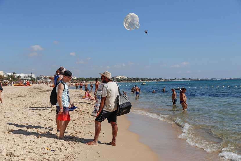 Tourists at the Hammamet Beach